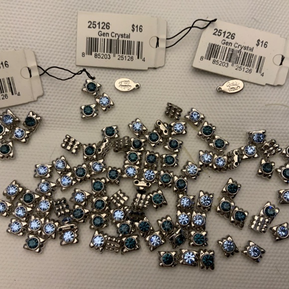 B5/ Beads for 3 Cookie Lee Bracelet 25216 - Blue Crystal - Size Medium - Picture 3 of 3